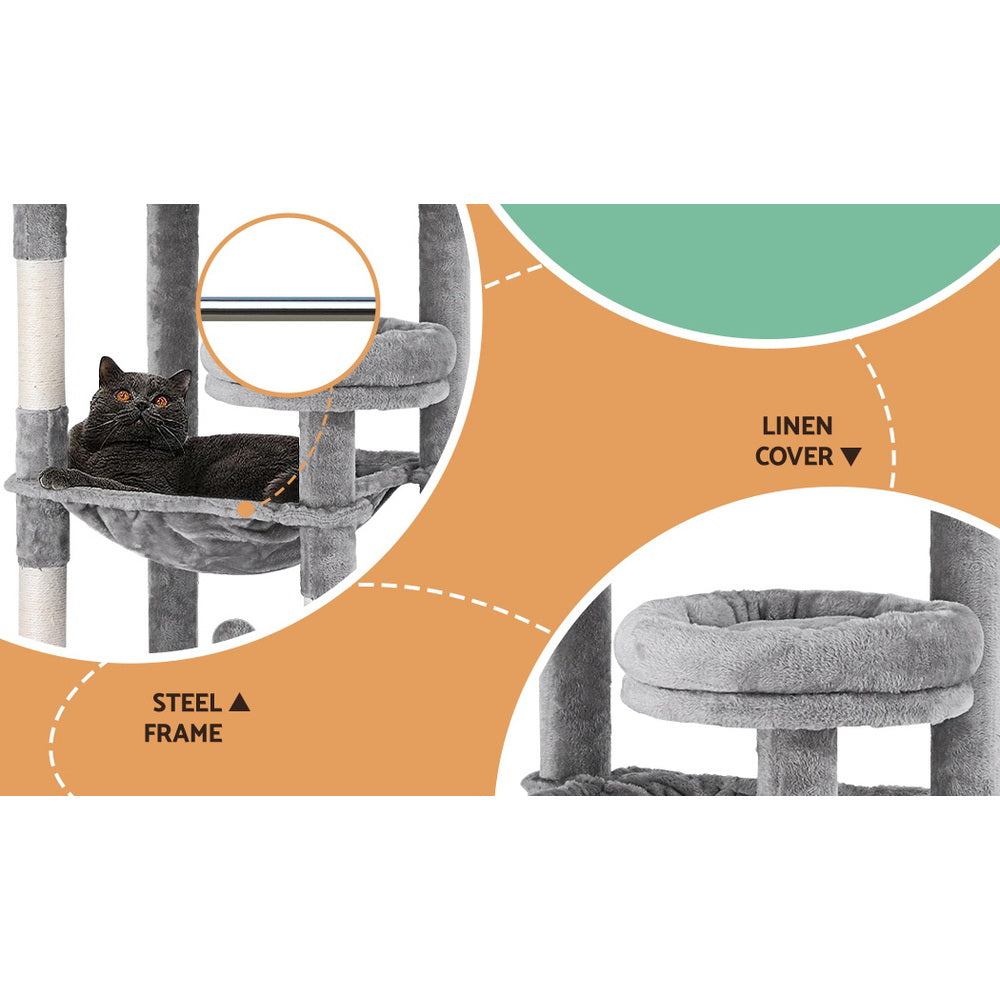 i.Pet Cat Tree 143cm Grey