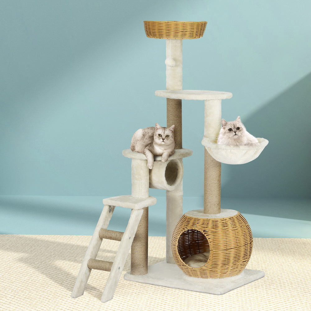 i.Pet Cat Tree 138cm Rattan Ladder