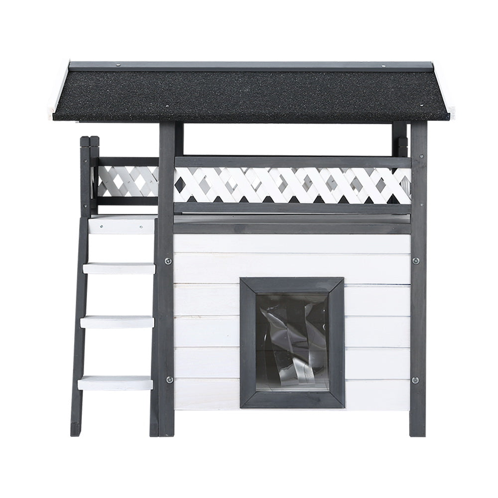 i.Pet Shelter Outdoor Hutch Grey White