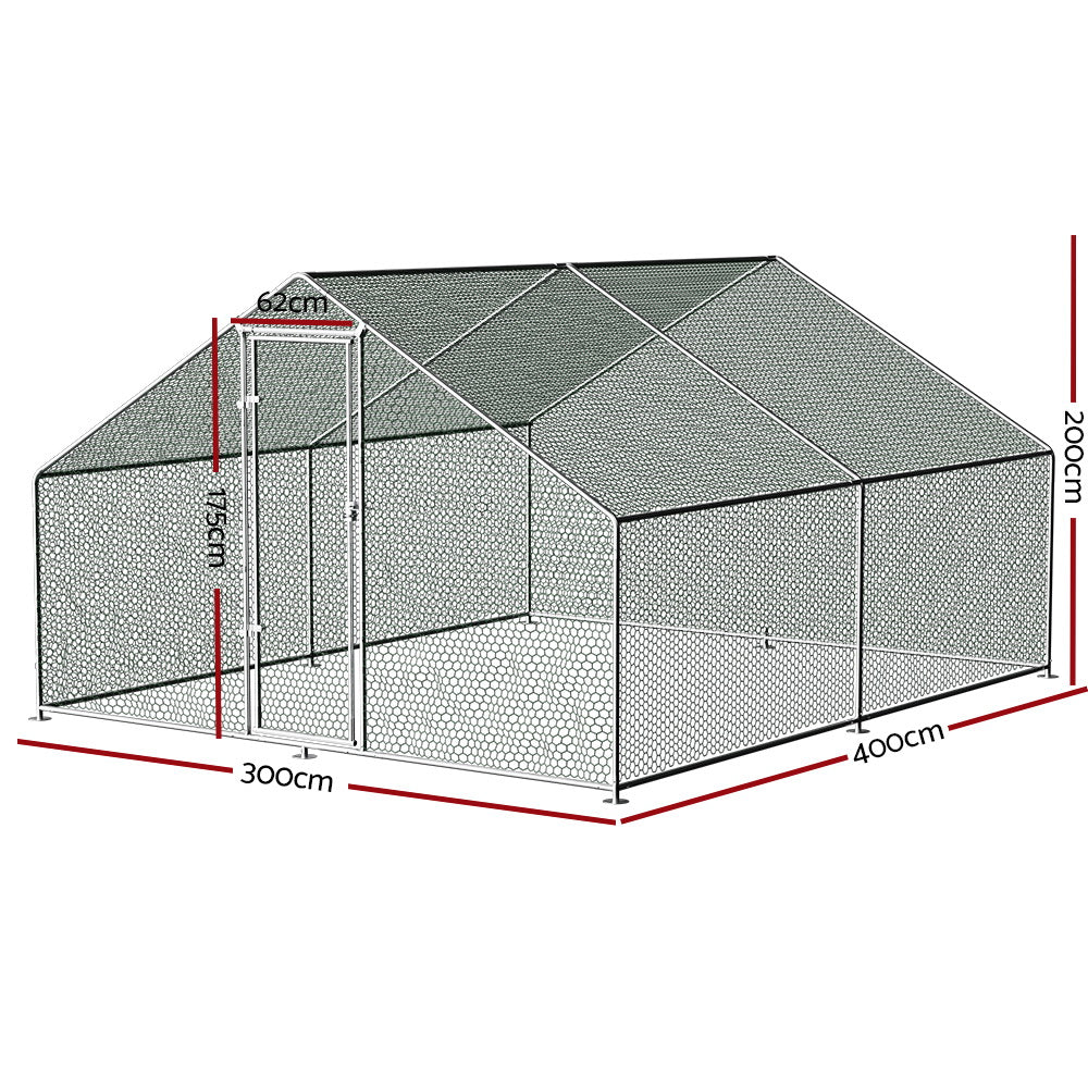 i.Pet Chicken Large Walk In Cage with Cover 3Mx4M