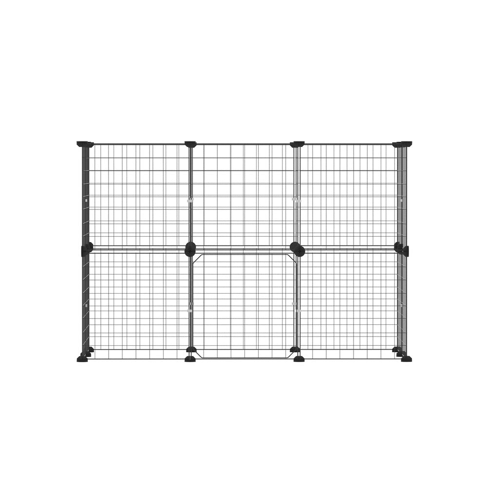 i.Pet 20 Panel Playpen Enclosure Foldable Black