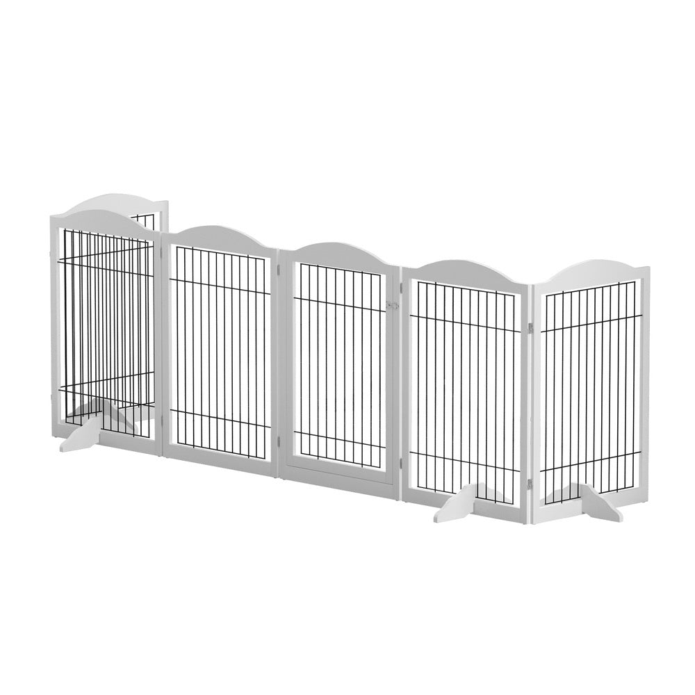 i.Pet 6 Panel Pet Dog Playpen Enclosure White