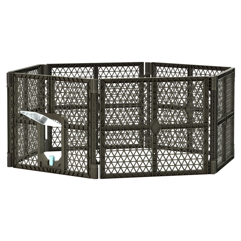 i.Pet Playpen Enclosure 6 Panel Foldable Brown