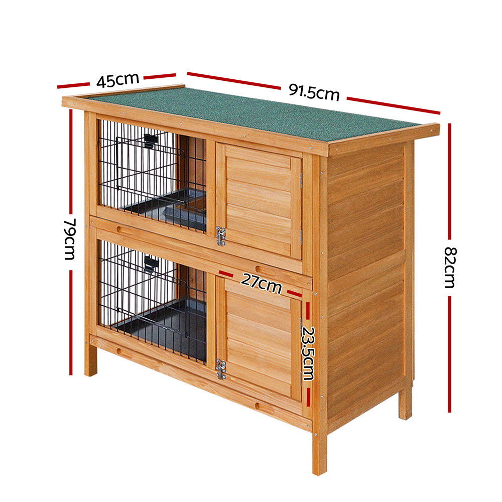 i.Pet Rabbit Hutch Grey 92CM x 45CM x 82CM