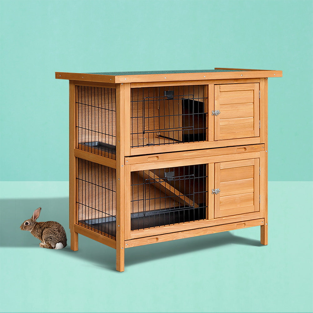 i.Pet Rabbit Hutch Grey 92CM x 45CM x 82CM