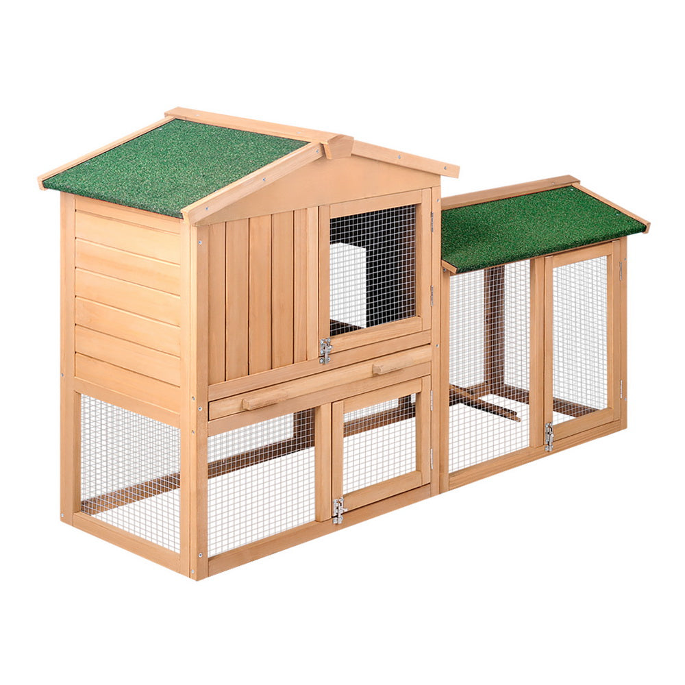 i.Pet Waterproof Rabbit Hutch 138CM x 49CM x 85CM