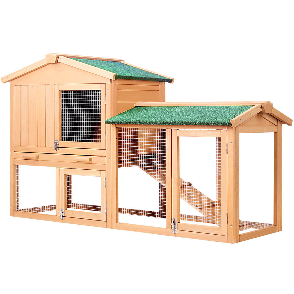 i.Pet Waterproof Rabbit Hutch 138CM x 49CM x 85CM