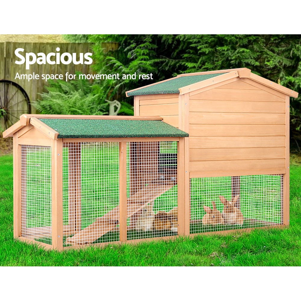 i.Pet Waterproof Rabbit Hutch 138CM x 49CM x 85CM