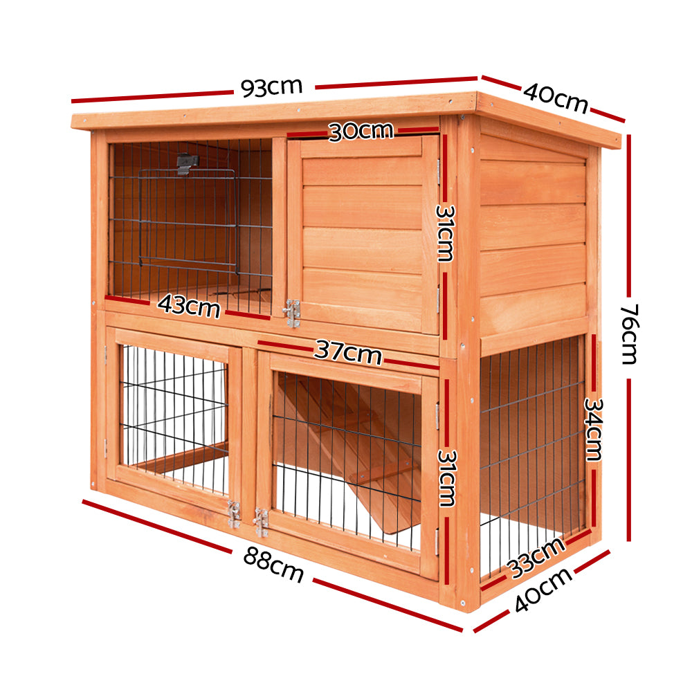 i.Pet Waterproof Rabbit Hutch 93CM x 40CM x 76CM