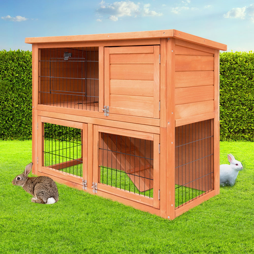 i.Pet Waterproof Rabbit Hutch 93CM x 40CM x 76CM