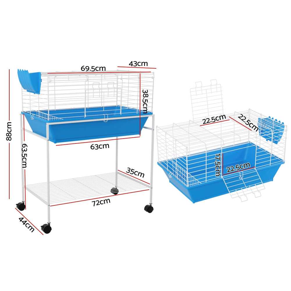 i.Pet Pet Cage Hutch Blue