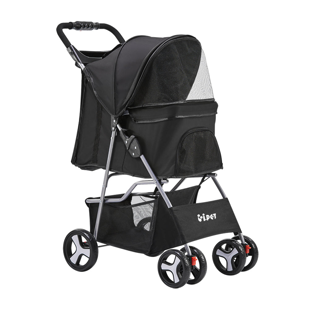 i.Pet Foldable Pet Stroller Black