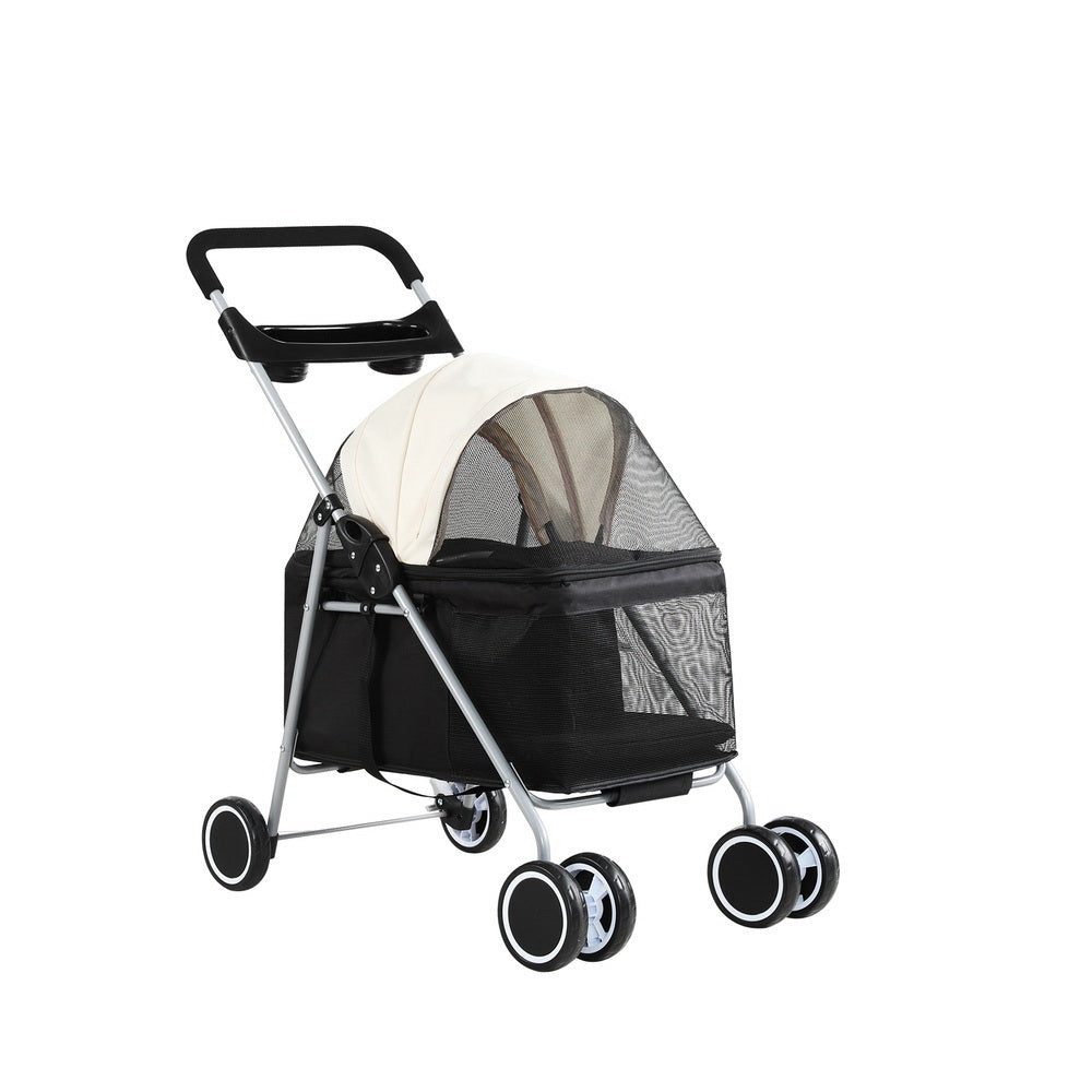 i.Pet Pet Stroller Folable Black and White