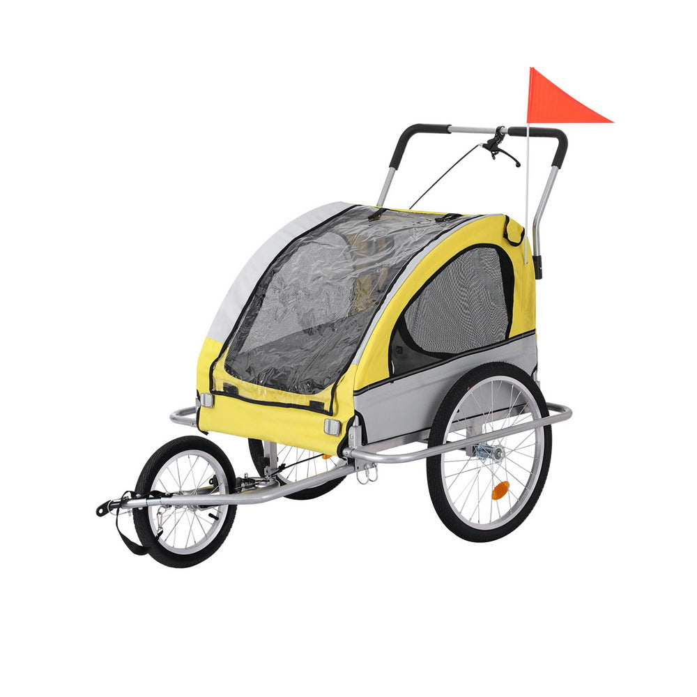 i.Pet Pet Bike Stroller Foldable Grey Yellow