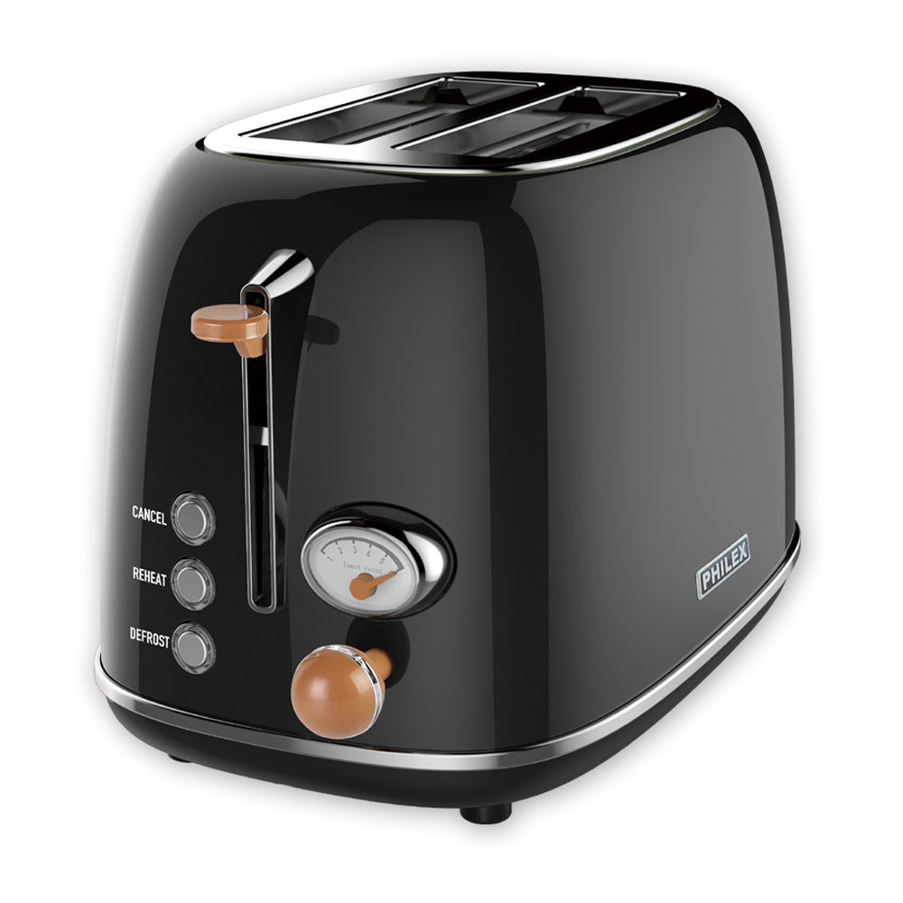 Philex Retro 2 Slice Toaster Black 815W