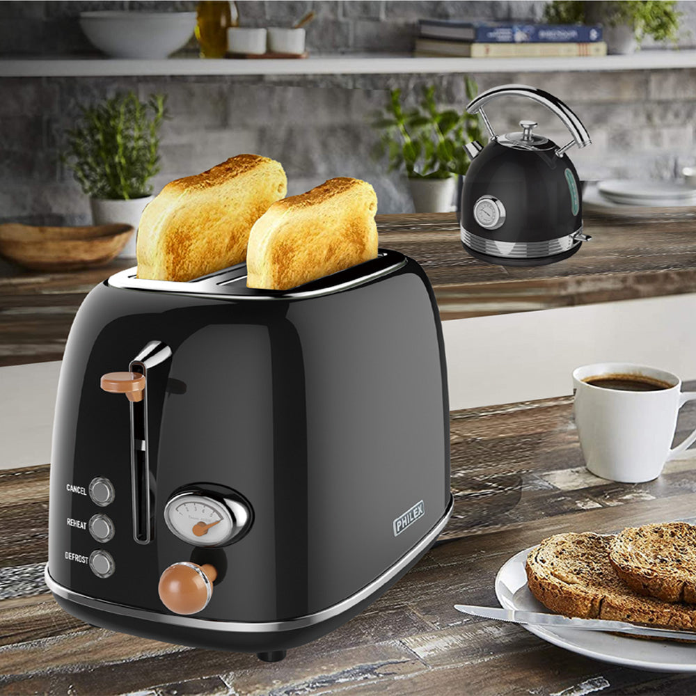 Philex Retro 2 Slice Toaster Black 815W