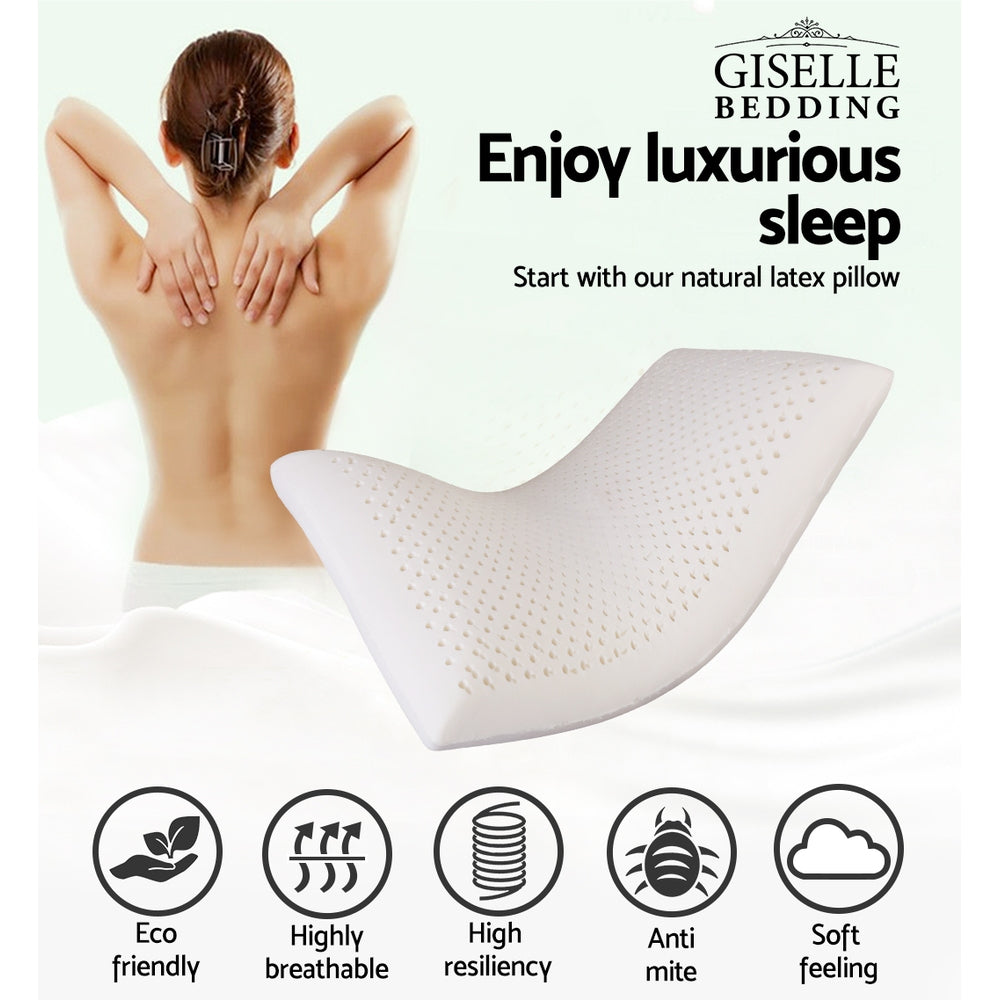 Giselle Natural Latex PillowTwin Pack with Cover