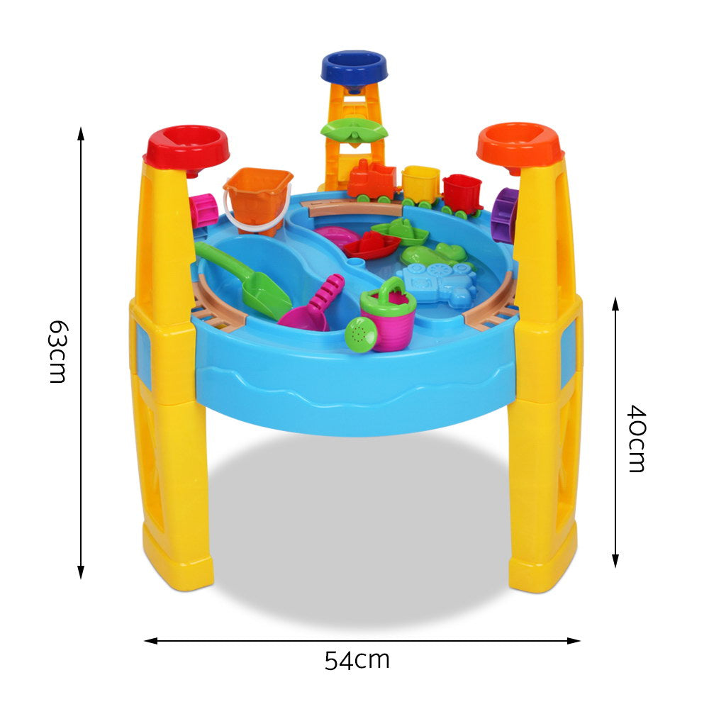 Keezi Kids Outdoor Umbrella Sand and Water Table Play Set