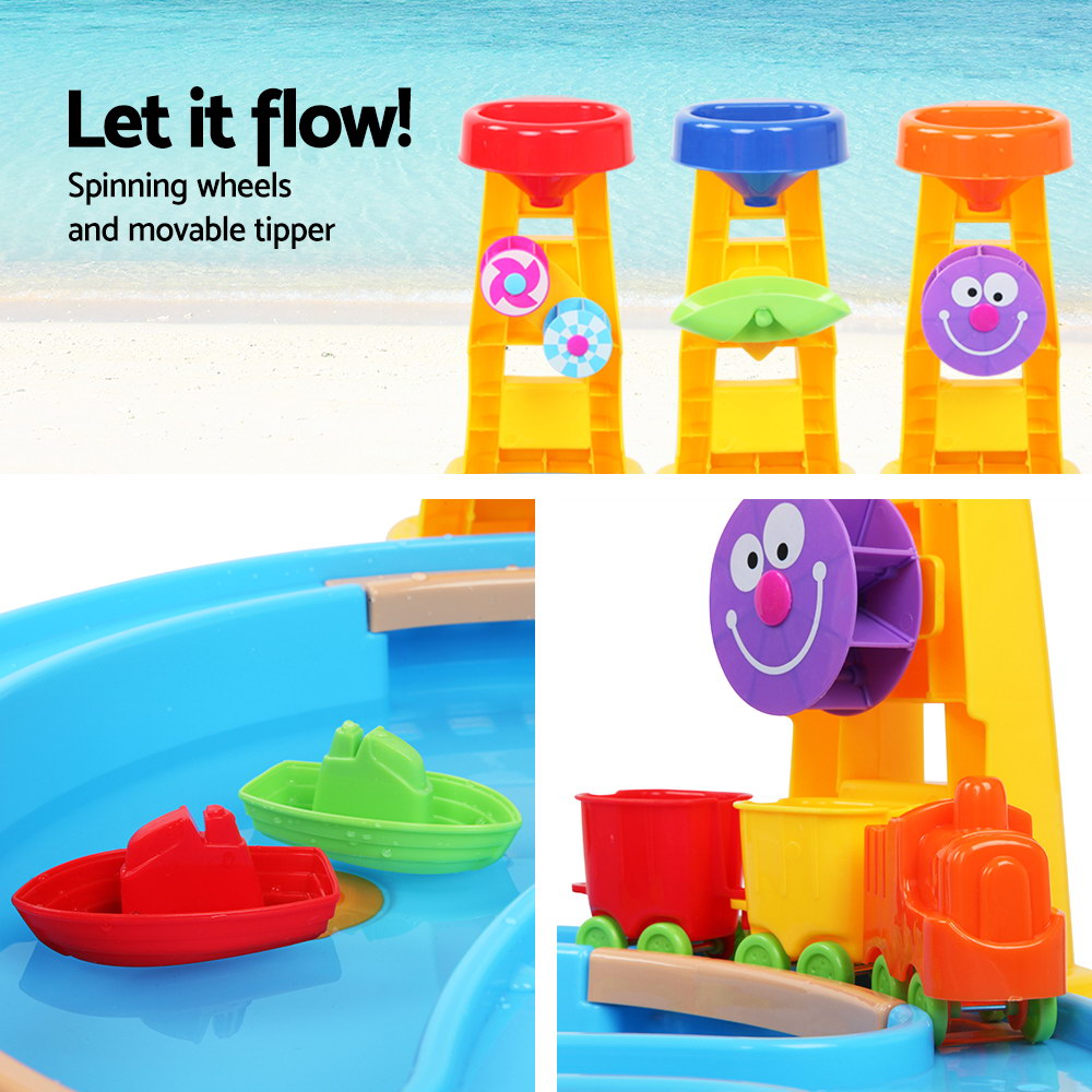 Keezi Kids Outdoor Umbrella Sand and Water Table Play Set
