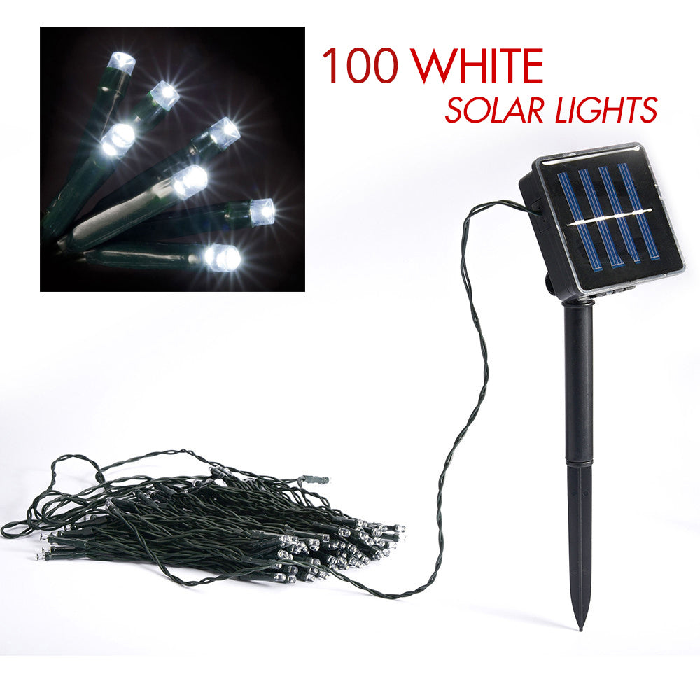 Lenoxx 100 White solar LED string lights