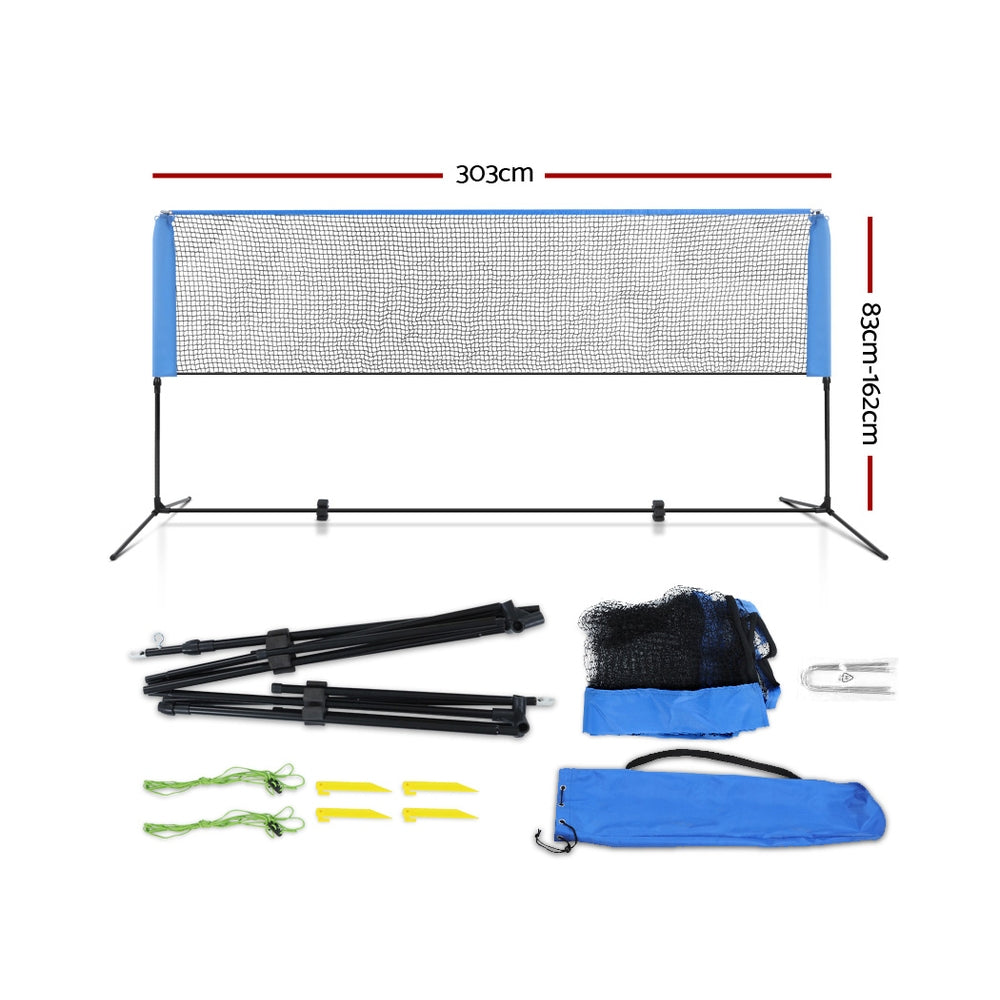 Everfit Portable Sports Net Stand 3M 3FT Blue