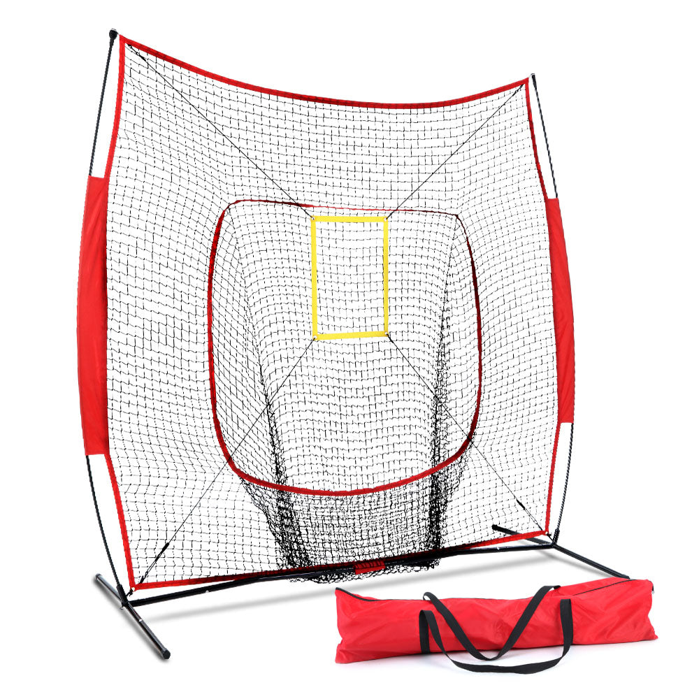 Everfit Portable Baseball Softball Practice Net Red