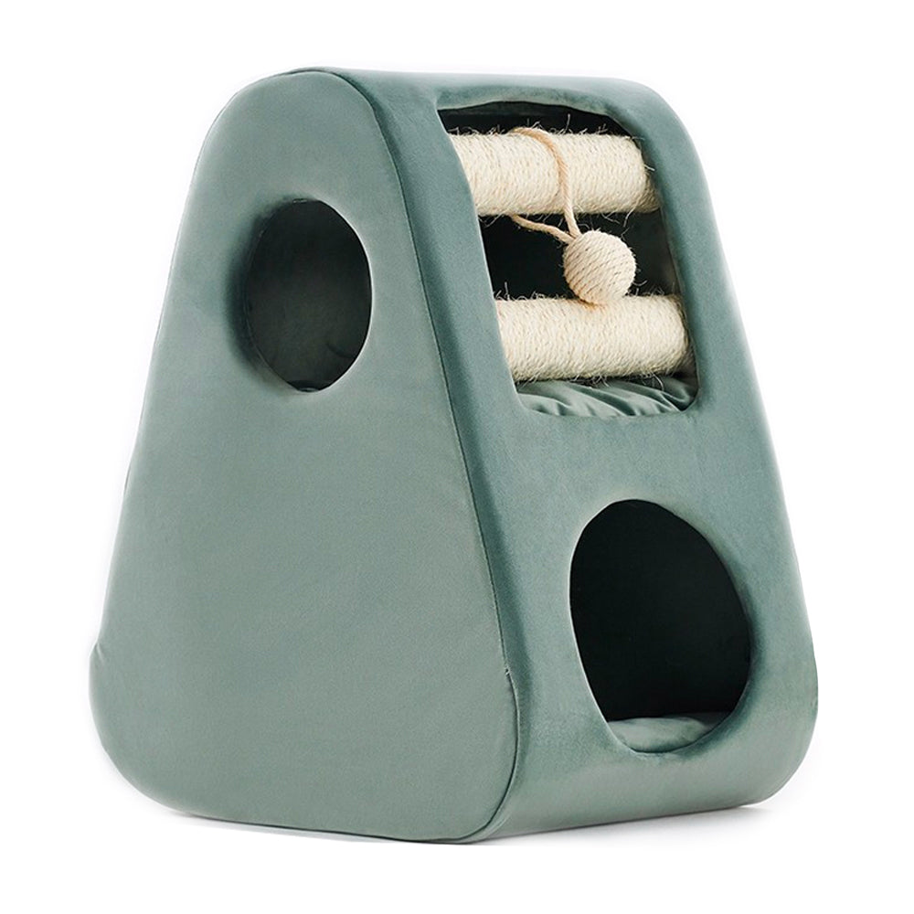 Petsbelle Solid Wood Cat Tree Green 35x62cm