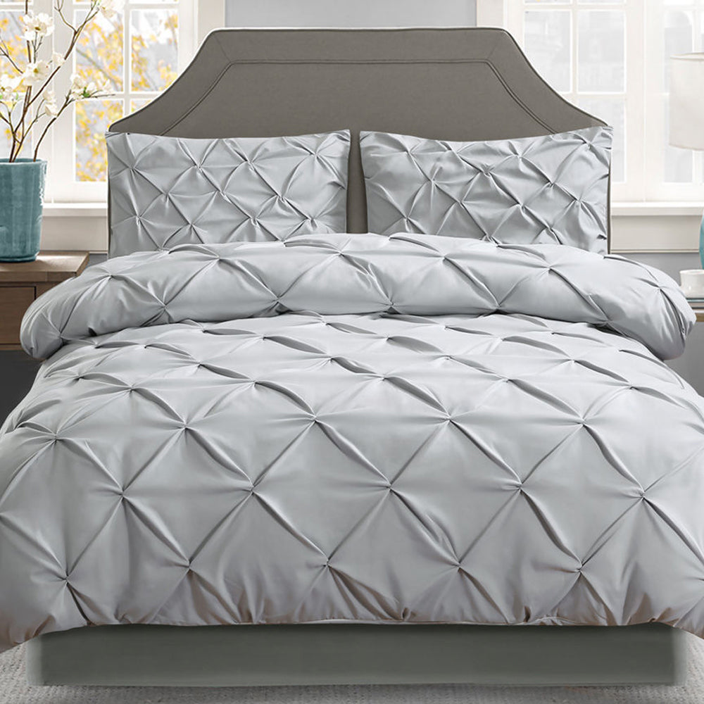 Giselle Quilt Cover Diamond Pinch Pleat - King
