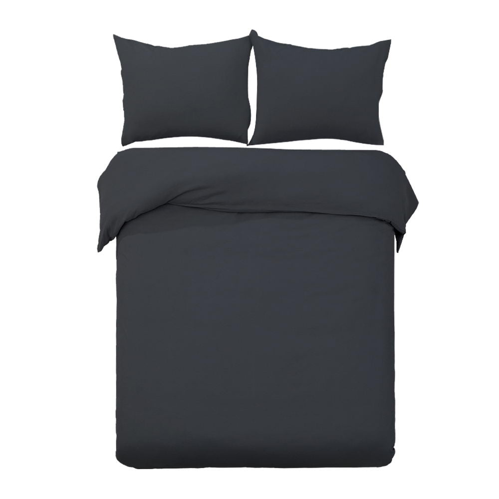 Giselle Quilt Cover Set Black - King