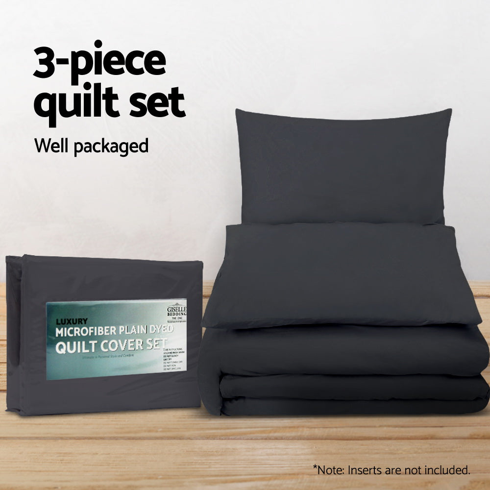 Giselle Quilt Cover Set Black - King