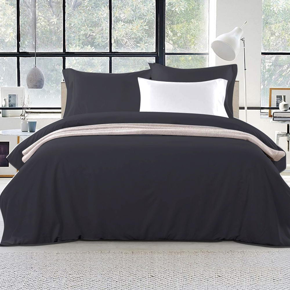 Giselle Quilt Cover Set Black - King