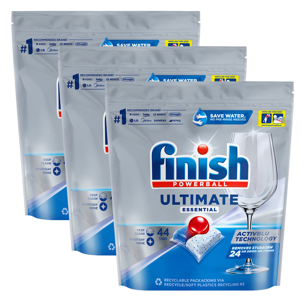 3x44pc Finish Powerball Ultimate Essential Dishwasher Cleaning Tablets