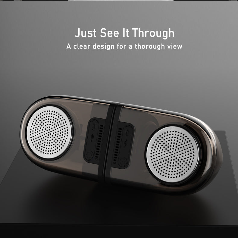 Portable Dual Wireless Magnetic Bluetooth Music Speakers - Transparent Remax