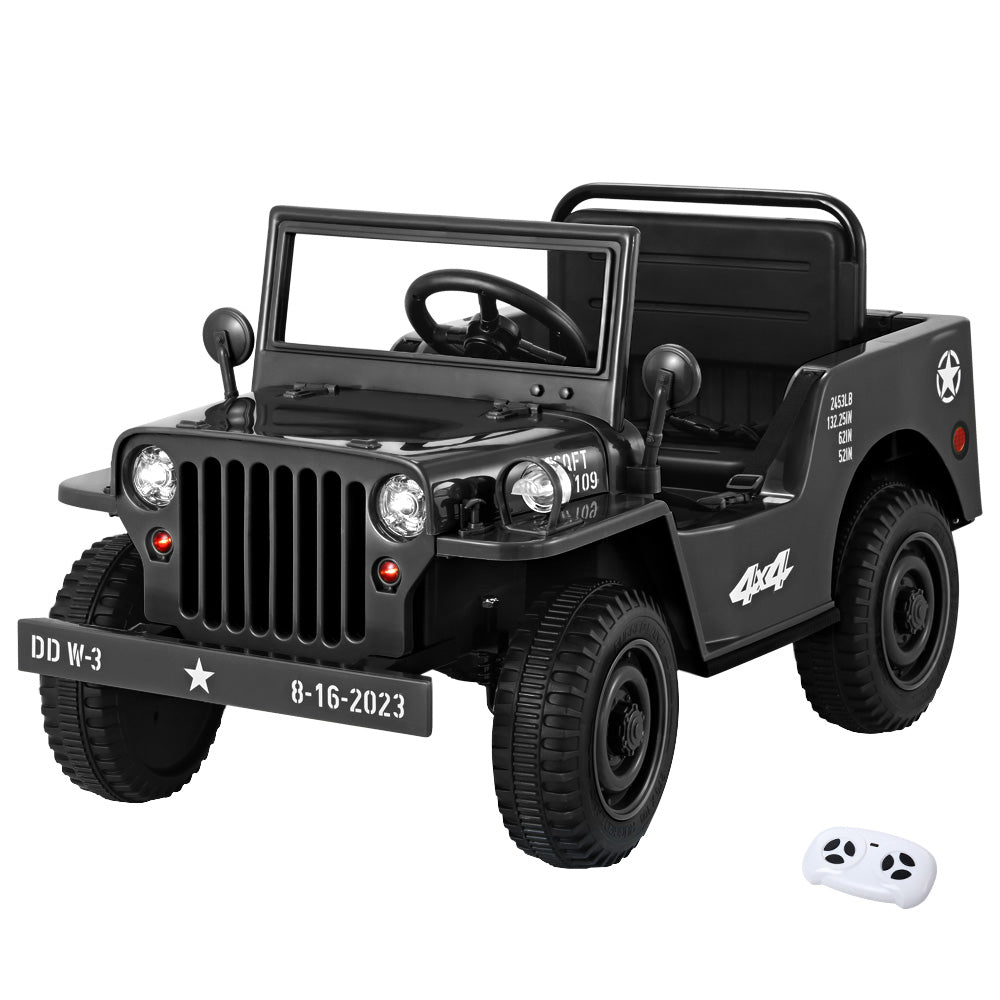 Rigo Ride On Car Jeep Electric Military 12V Black