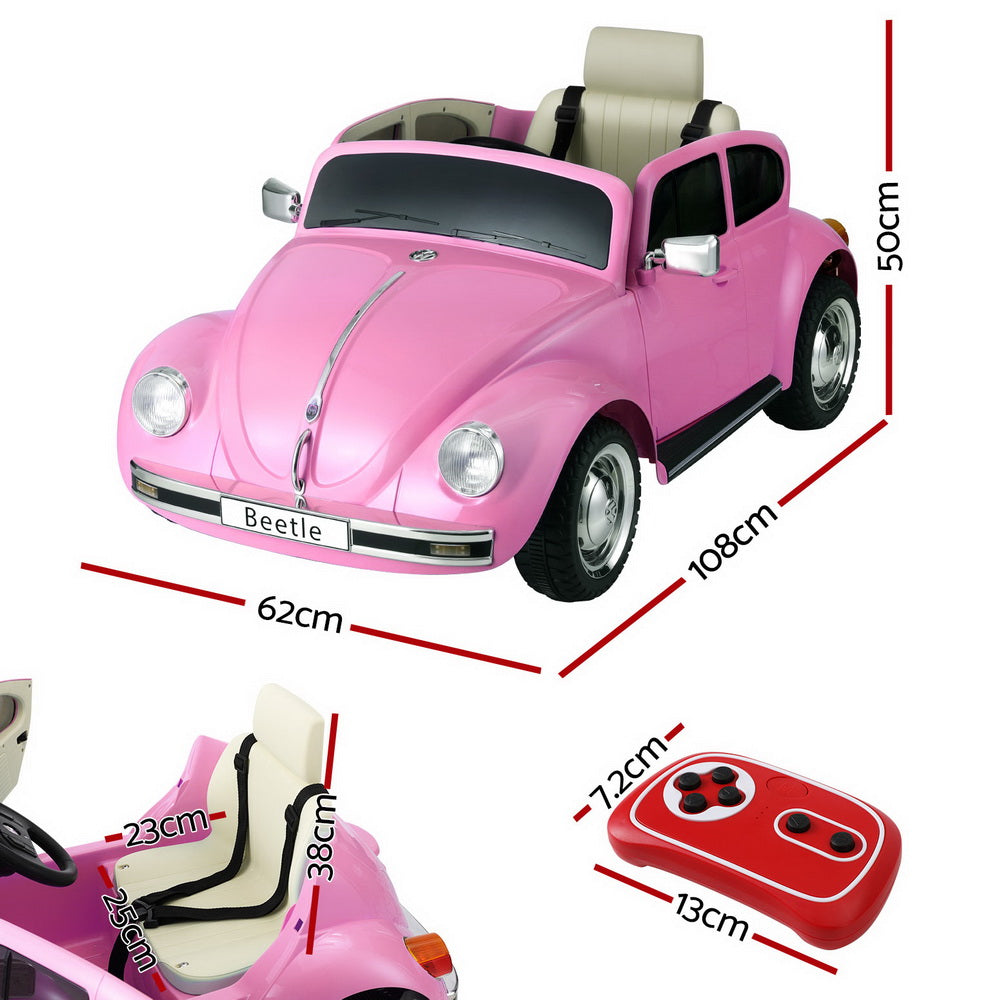 Rigo Kids Ride On Car Licensed Volkswagen Beetle 6V - Pink