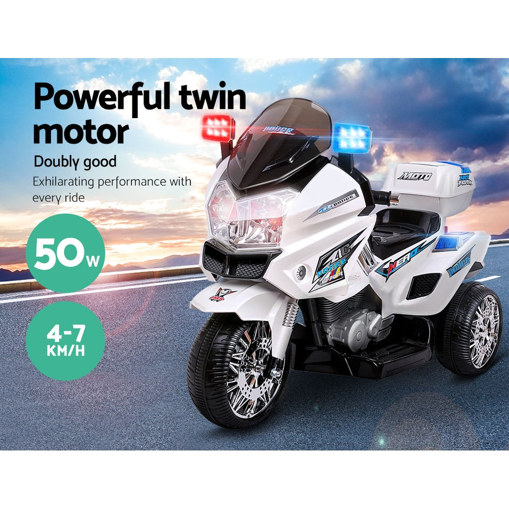 Rigo Electric Ride On Motorbike Police White