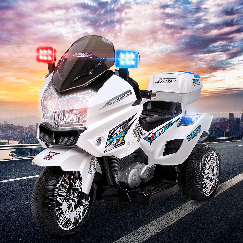 Rigo Electric Ride On Motorbike Police White