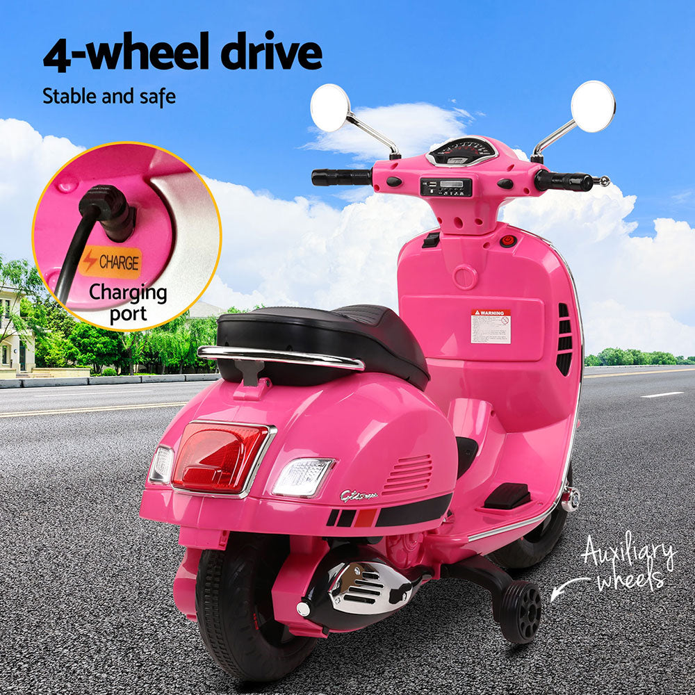 Rigo Ride On Motorbike VESPA Licensed Toys Pink