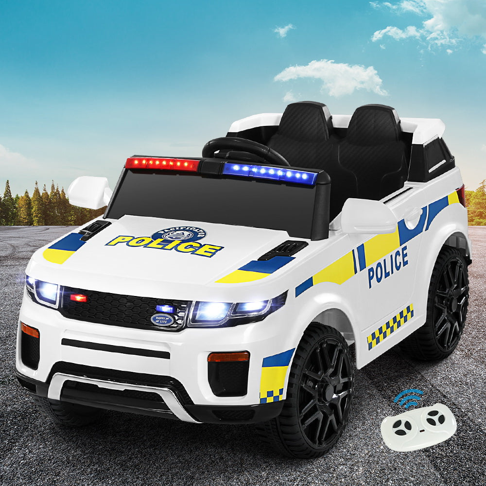 Rigo Ride On Car Electric Patrol Police 12V White
