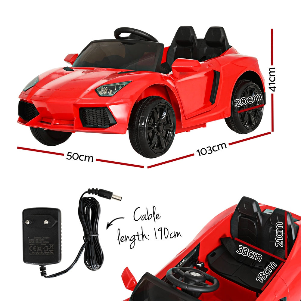 Rigo Kids Ride On Car Remote Control MP3 12V Red