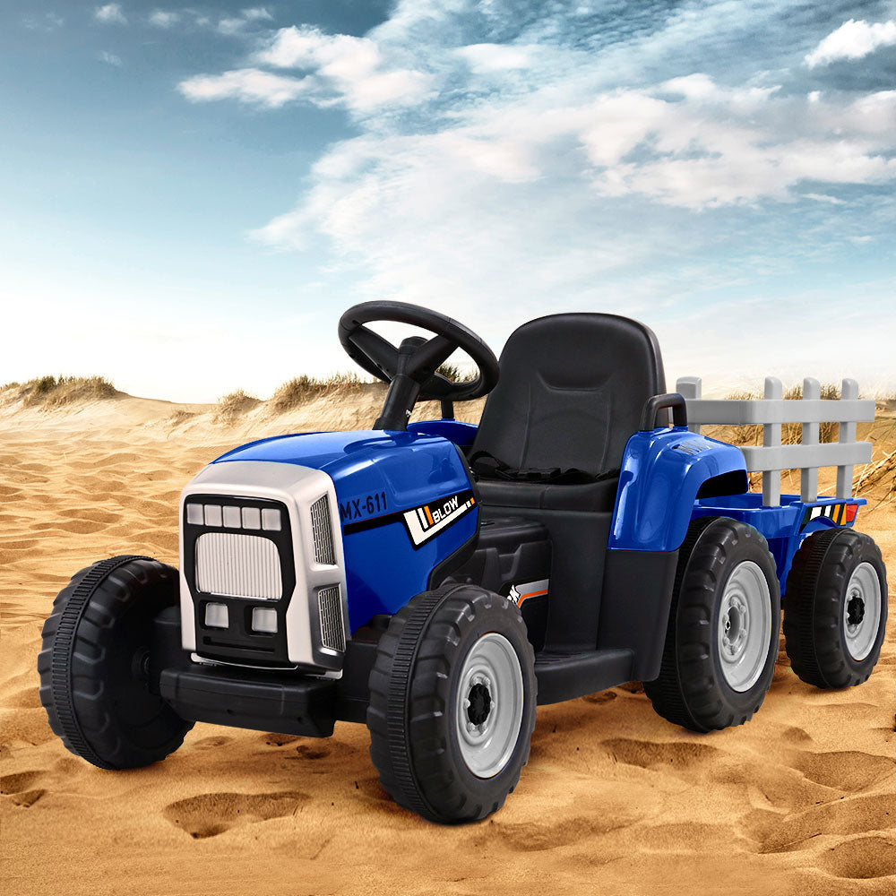 Rigo Electric Ride On Tractor 12V Battery Blue