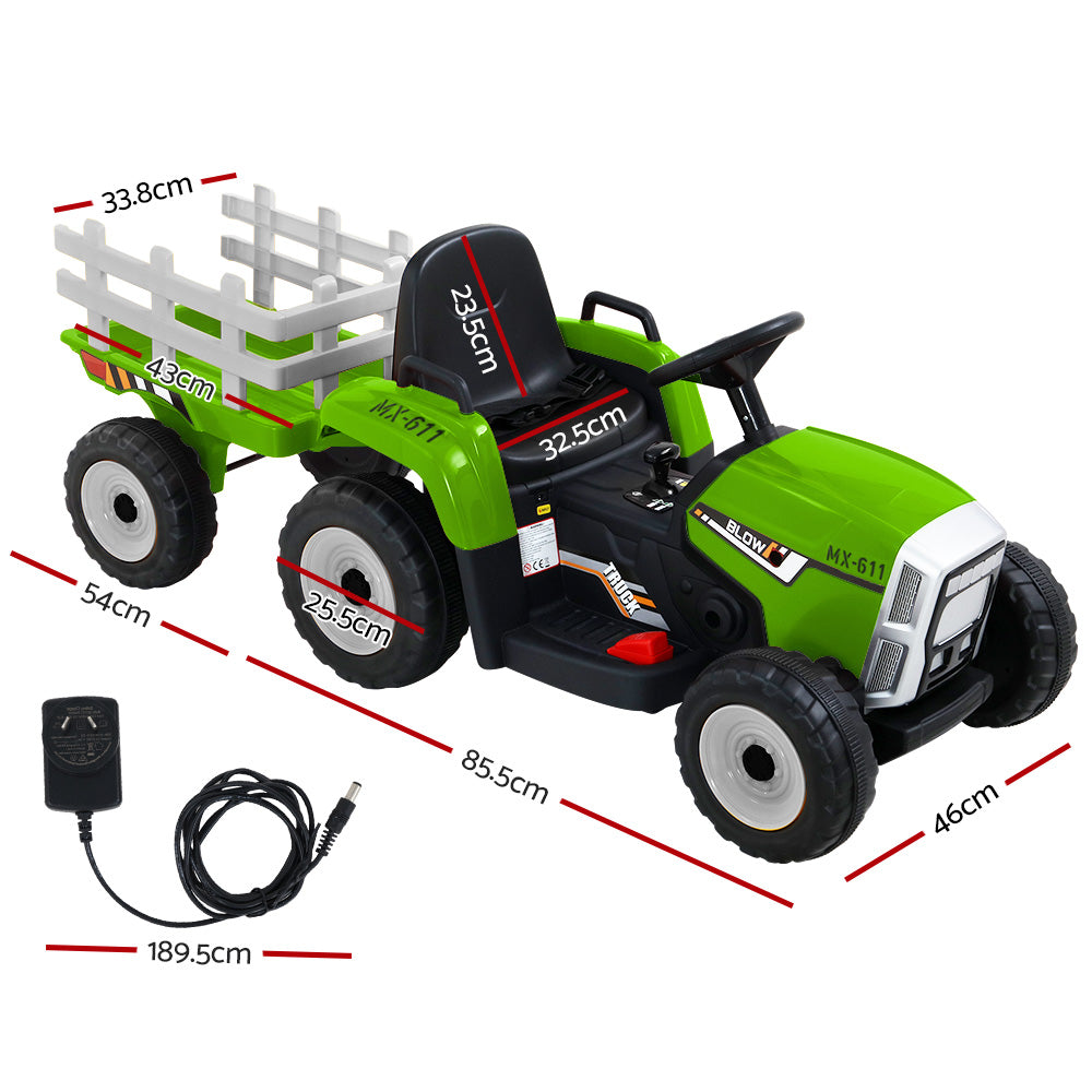 Rigo Electric Ride On Tractor 12V Battery Green