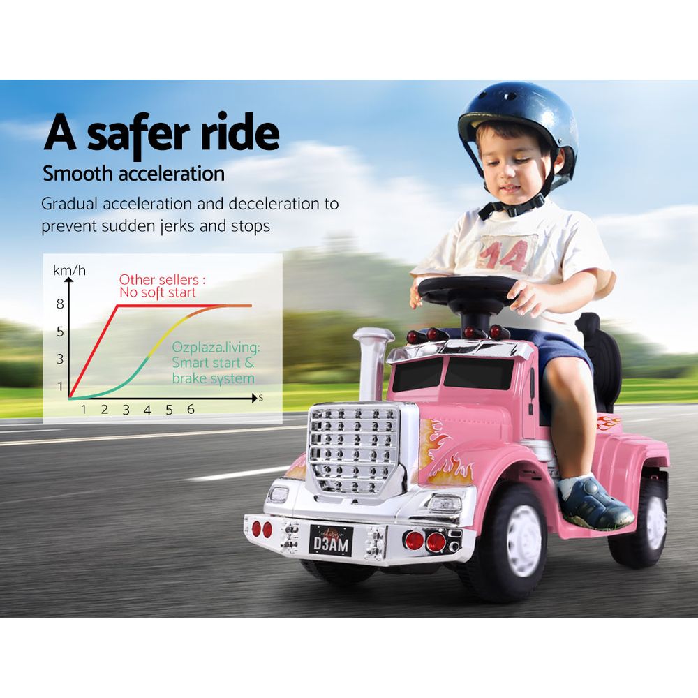 Rigo Ride On Truck Car Kids Toy Pink