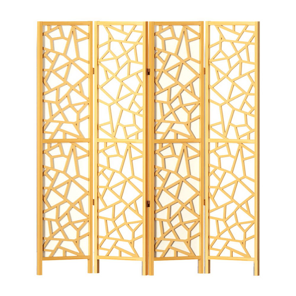 Artiss 4 Panel Clover Room Divider Natural