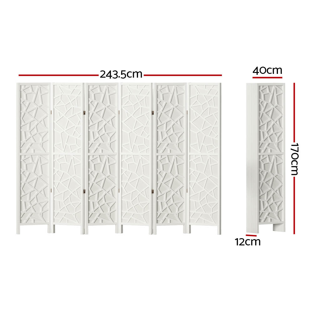 Artiss 6 Panel Clover Room Divider White