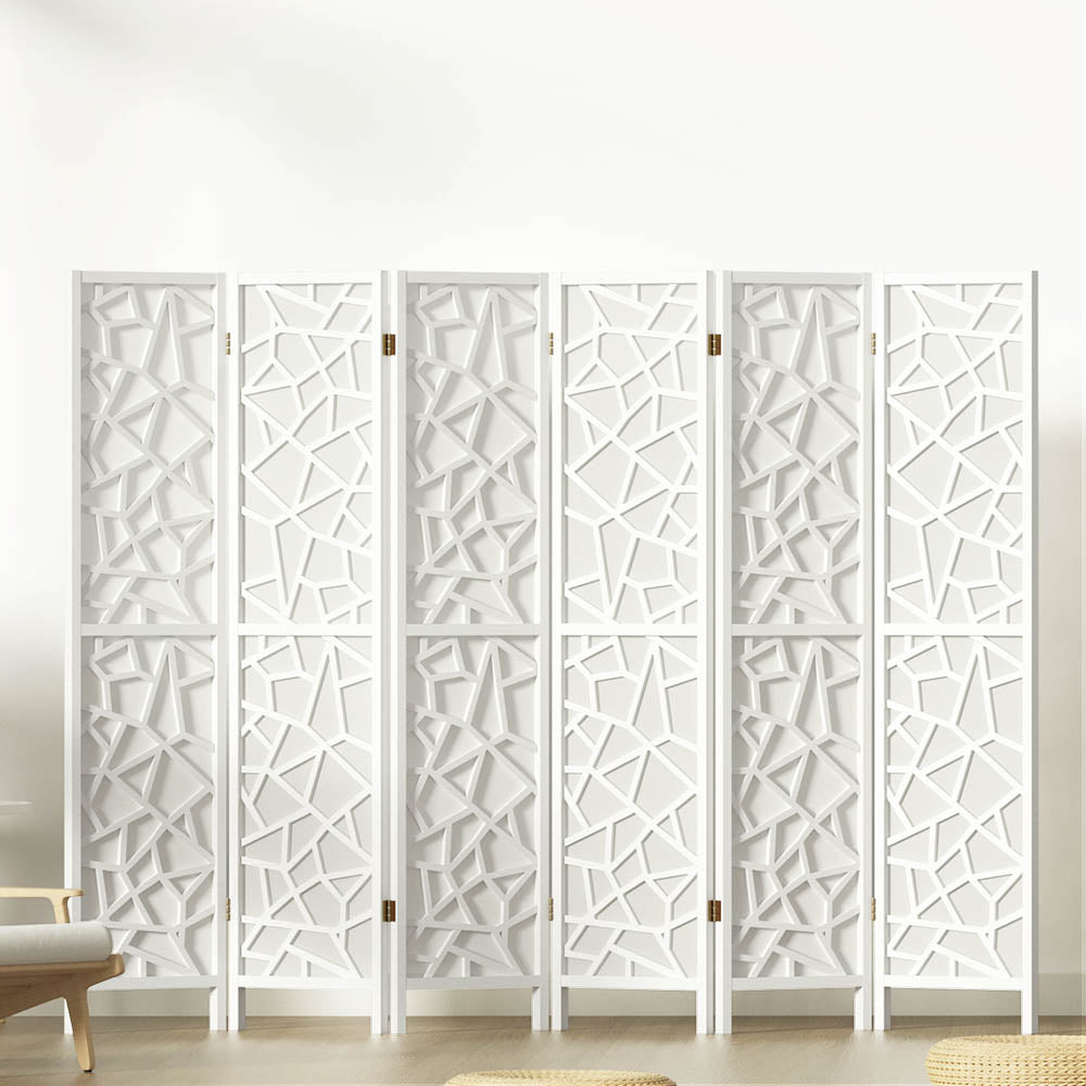 Artiss 6 Panel Clover Room Divider White