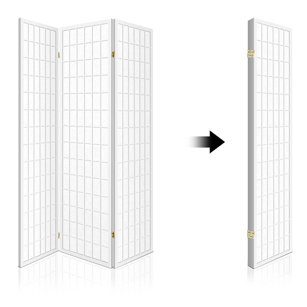 Artiss Timber 3 Panel Room Divider White