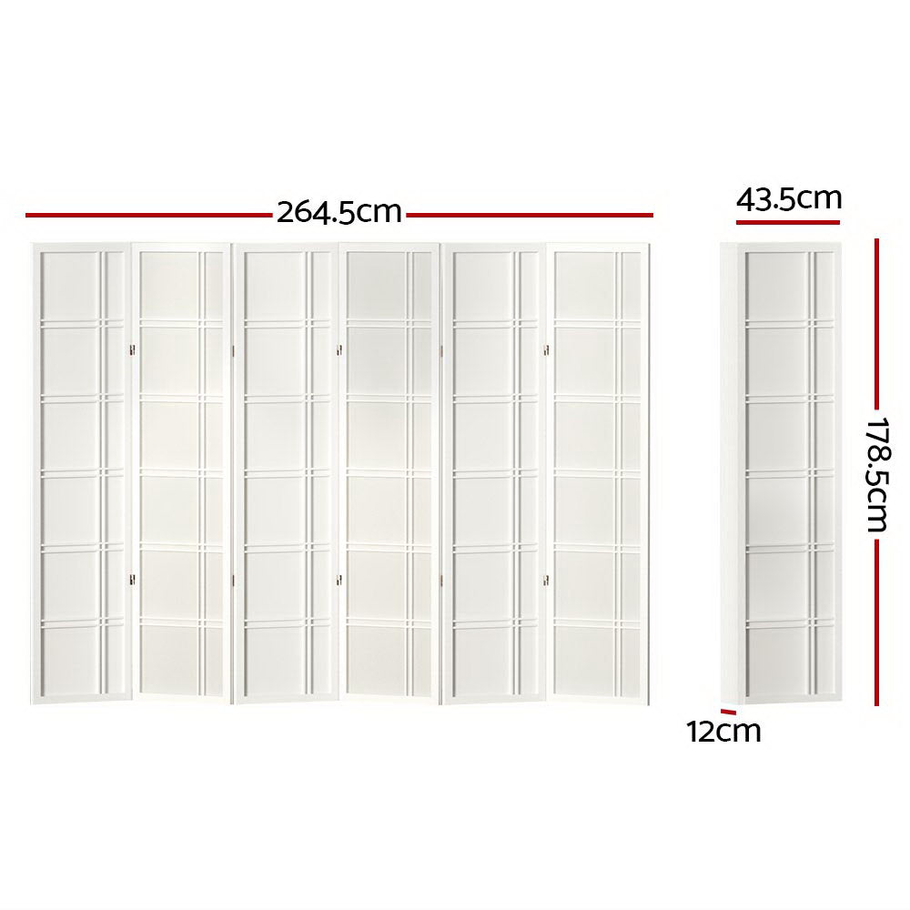 Artiss Nova 6 Panel Room Divider White