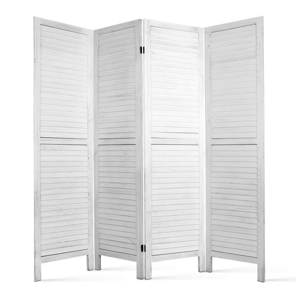 Artiss 4 Panel Timber Room Divider White