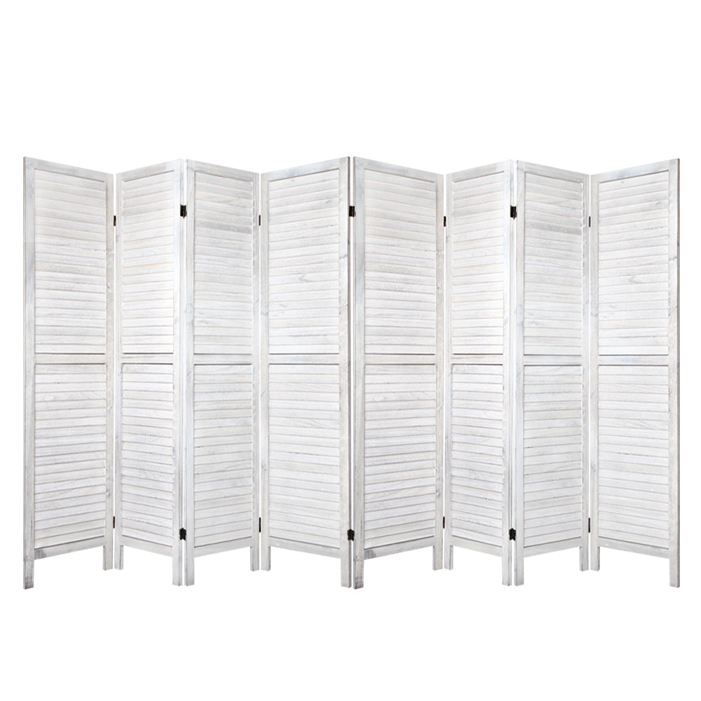 Artiss Timber 8 Panel Room Divider White